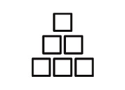 Icon of stacked squares representing an organization.