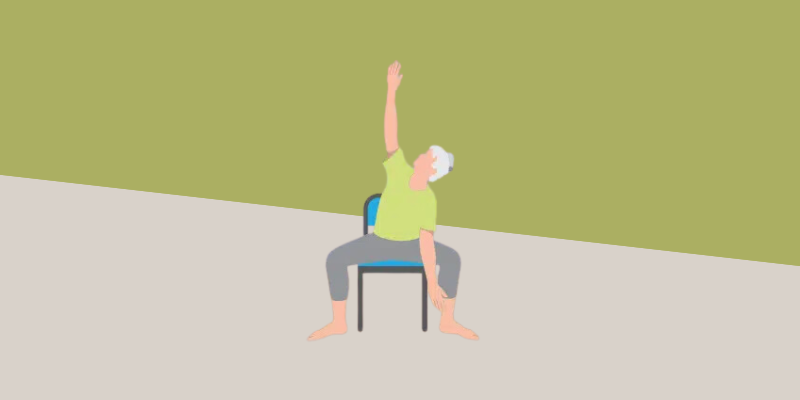 Chair Yoga Position-Goddess with a Twist