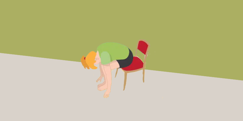 Chair Yoga Position-Forward Fold