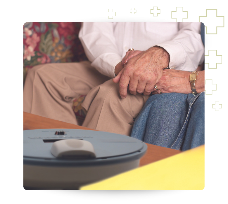 couple holding hands next to MedReady