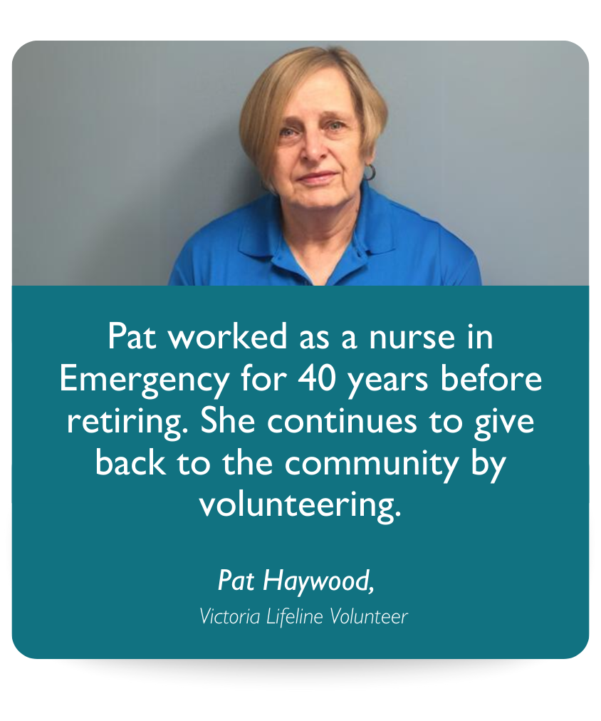 Victoria Lifeline Volunteer Profile - Pat